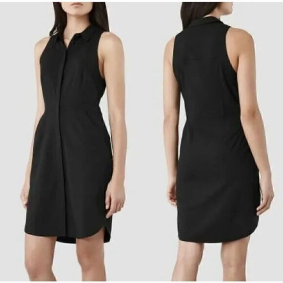 AllSaints Mel Italian Cloth Collared Shirt Mini Dress - Picture 1 of 14